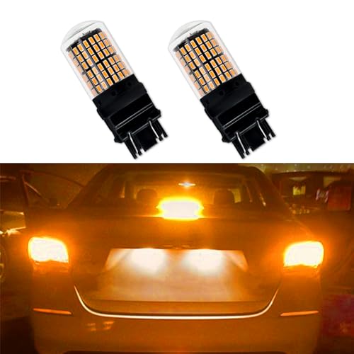 HEVLE 2PCS 3157 LED Car Bulb, Super Bright Low Power 12V 3056 3156 3156A 3057 4057 3157 4157 T25 LED Car Bulbs with Projector Replacement for Tail Brake Parking Lights, Back Up Reverse Lights