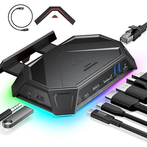 JSAUX 12-in-1 RGB Docking Station for Steam Deck/ROG Ally/Legion Go-HB1201B