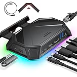 JSAUX RGB Docking Station for Steam Deck (OLED)/ROG Ally/Legion Go, 12-in-1 Handheld Dock with 4K@120Hz HDMI & DisplayPort Gigabit Ethernet USB C 3.2 USB A 3.2/2.0, SD/TF Slots 3.5mm Jack-Black