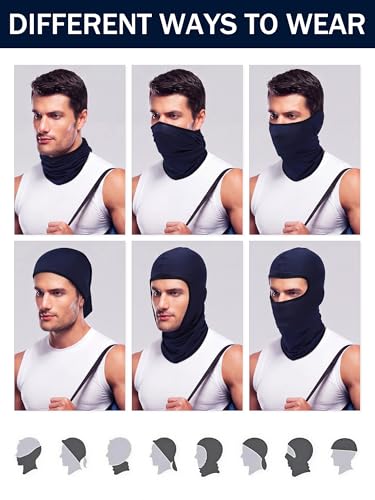 Image of Zhanmai 9 Pcs Ski Mask for Men Women UVSun Protection Face Mask Windproof Breathable Full Cover Balaclava for Outdoor
