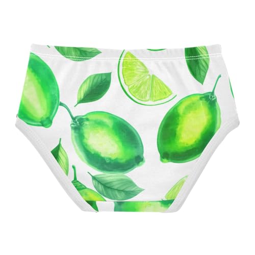 Cotton Toddler Girls Underwear Lemon Watercolor Limes Green Panties Little Girl Personalized Undies Kids Briefs 2t2