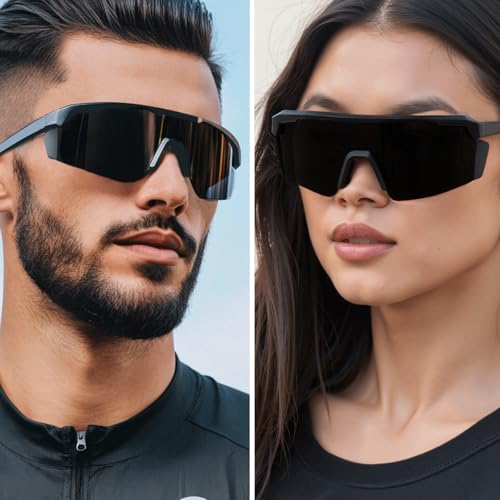 Image of WISTON XL Z87 Sunglasses for Big Wide Heads Men Women,TR90 Ultralight UV400 Protection Sun Glasses Z8224