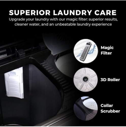 Image of 7.5 kg Semi-Automatic Top Load Washing Machine | ABS Plastic Body | 2 Wash Programs | Magic Filter | Air Dryer