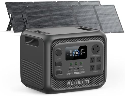 BLUETTI Elite 300 Solar Generator with 2×200W Solar Panels Includ...