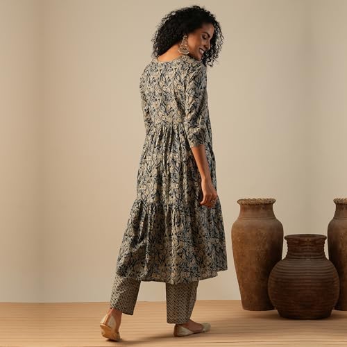 Image of Globus Women Kurta Set (GS568762 Purple S)