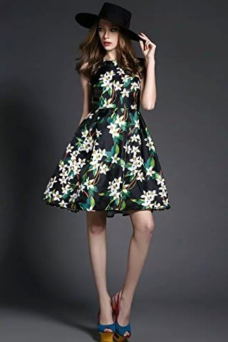 Amazon Co Jp 袖なし丸襟 エレガントセレブワンピース動くたびに揺れる軽い素材花柄ワンピース 肌触り良い ロング丈 大きいサイズ対応 ミディアムワンピース レディース フォーマル 結婚式 二次会 服 ファッション小物