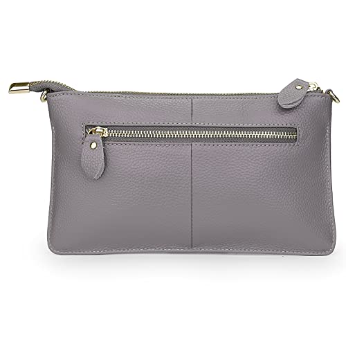 Image of YALUXE Genuine Leather Wristlet Handbags Purses Cell Phone Pocket Clutch Wallet Crossbody Bags for Women