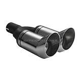 Universal Product Ulter Sport Endrohr - Doppel Rund DTM Race Ø80mm - Länge 260mm - Montage ->50mm - Edelstahl