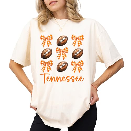 Tennessee Football Shirt for Women and Teens Game Day Fall Football Oversized Tee