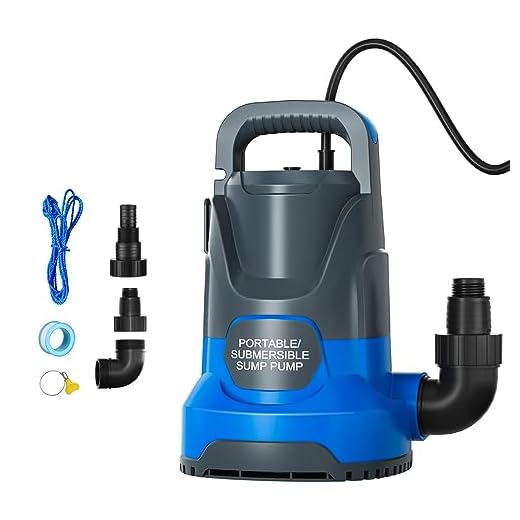 PANRANO 1HP 3500 GPH Sump Pump Submersible Utility Water Pump Portable Transfer Electric Water Sump Pumps with 8 Accessories for Swimming Pool Draining Garden Spa Hot Tub Pond Flood Basement Yard
