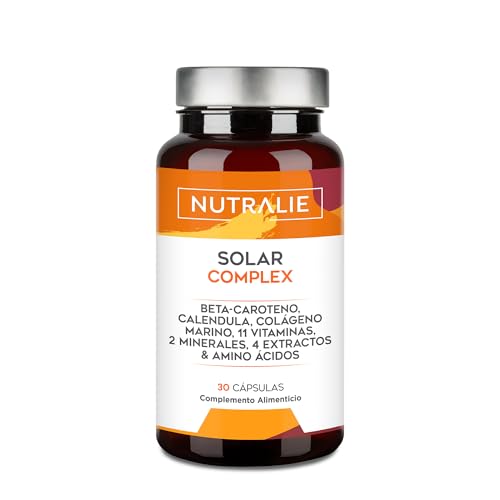 Solar Care Complex - Piel - Bronceado - Vitamina C + Betacaroteno + Cobre + Colágeno + Cúrcuma + 15 Vitaminas - 30 Cápsulas Nutralie