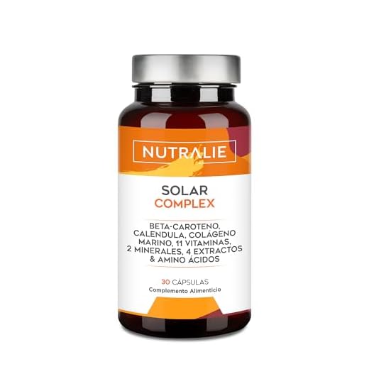 Solar Care Complex - Piel - Bronceado - Vitamina C + Betacaroteno + Cobre + Colágeno + Cúrcuma + 15 Vitaminas - 30 Cápsulas Nutralie
