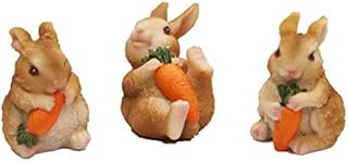 3 PCs Miniature Bunnies Fairy Garden Accessories Rabbit Easter Bunnies Resin Ornaments Garden Bonsai Decoration Sculpture Statue Figurines for Lawn Potted Plants