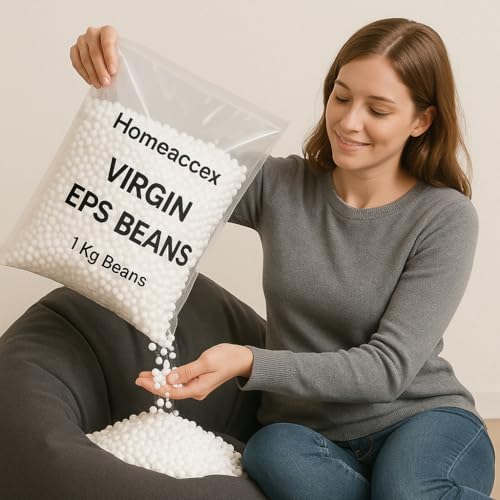 Image of Bean Bag Filler 1 Kg Bean Bag Beans Refill Thermocol Balls Virgin EPS Beans, 1 Kg Beans