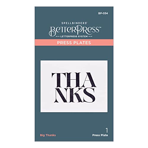 Spellbinders Big Thanks Betterpress Plate, Metal, ONE