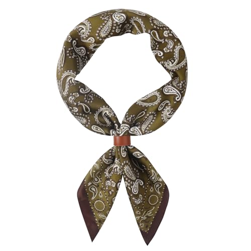 Image of 27.5 Inches Square Silk Feeling Neck Scarf for Men Necktie Silk Bandanas Pocket Square Cowboy Scarves