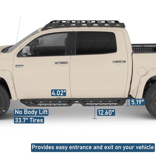 Estribos laterales Hooke Road para Toyota Tundra 2007-2021 miniatura 5