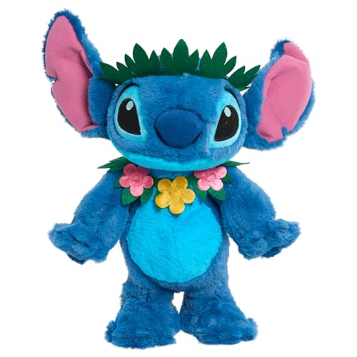 Disney Peluche musicale danzante Lilo & Stitch Stitch da 35,6 cm, peluche musicale, alieno, blu