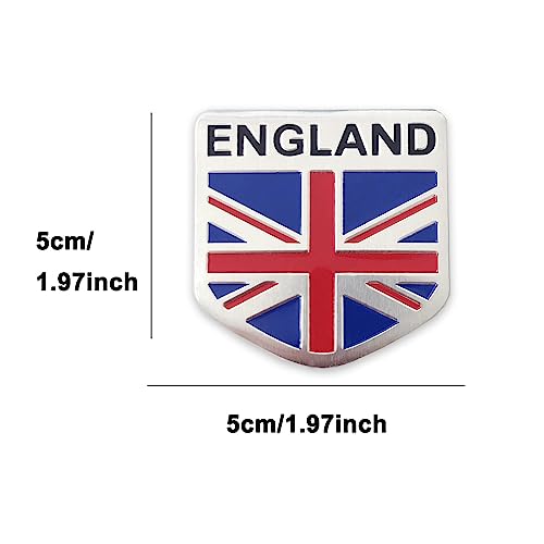 Image of British Flag Car Sticker England UK Flag Aluminium Car Stickers Auto Decals for Trucks Motorcycle Car Union Jack Flag Emblem Decal Badge International Flags Country Flags 1.97 inch (British)