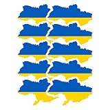 Lot de 10 autocollants en PVC pour fenêtre de voiture Motif drapeau de l'Ukraine
