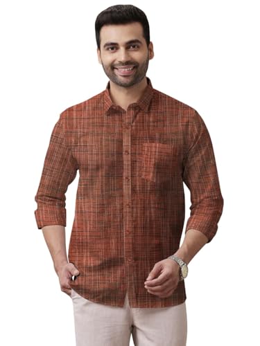 Image of Men's Pure Khaadi Cotton Regular Fit Full Sleeves Striped Casual Shirt | Handloom Shirt for Office & Casual Wear