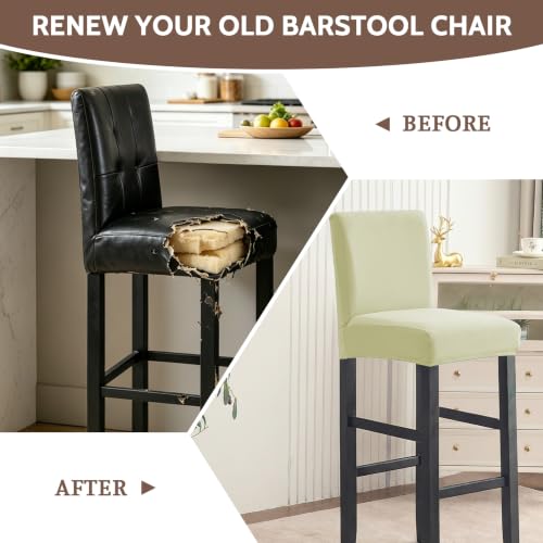 Image of FUANGUI Bar Stool Covers Set of 4, Waterproof Stretch Bar Stool Seat Covers