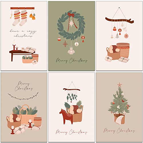Bear and Bee 36 tarjetas navideñas tradicionales ecológicas hechas de papel reciclado, mixtas