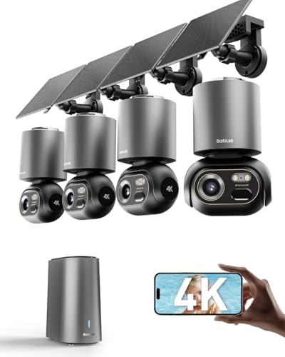BOTSLAB Security Cameras Wireless Outdoor, 4 Cam-Kit with...