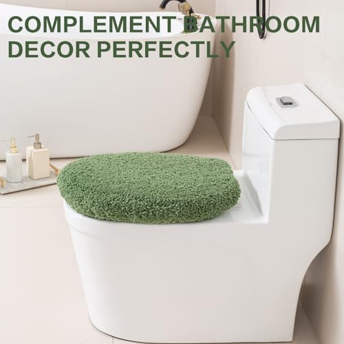 Image of Microfiber Toilet Lid Cover, 17.5 inchx15 inch Fits Round Oblong and Elongated