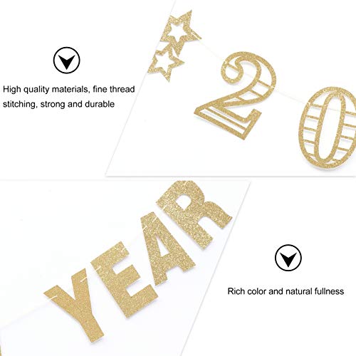 KESYOO 2Pcs 2021 Banner Glitter Banner de Festa de Feliz Ano Novo Pendurado Guirlanda de Estamenha D