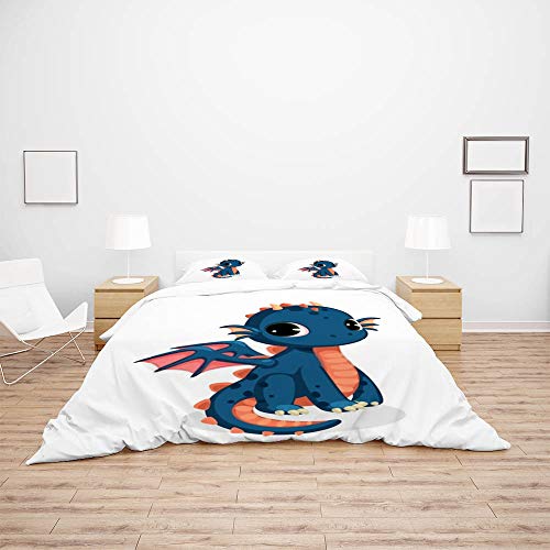 Parure de lit bébé dragon légère et super douce en microfibre de polyester