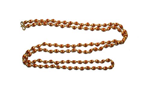 IndianStore4All Chapelet Rudraksha Mala 108 perles de 6 mm certifié Mukhi (visage, panchmukhi)