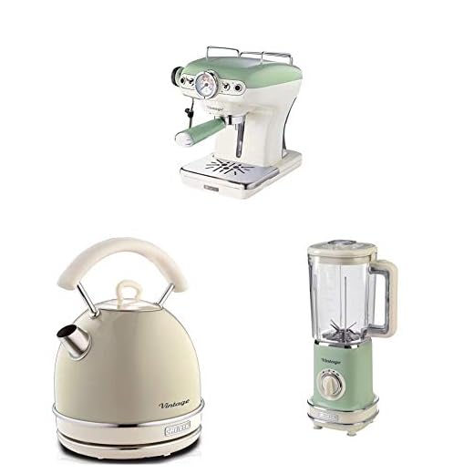 Ariete Hervidor vintage, 2000 W + Batidora de Vaso Vintage, 500 W + Cafetera espresso vintage, 900 W