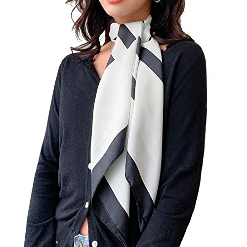 Bellette Panuelo de Seda Cuadrado para Mujer,Bufanda Cuadrada de Seda Pañuelo Cabeza Cuello 90 * 90cm Cover