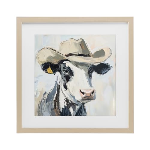 'Cowboy Carl Cow'| Framed Print Under Glass