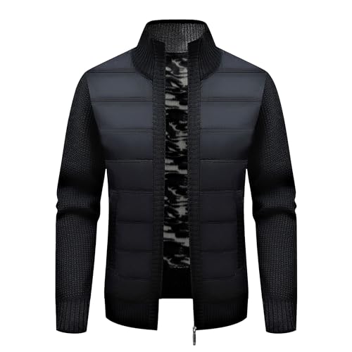 Cardigan matelassé homme ajusté à col montant et fermeture éclair