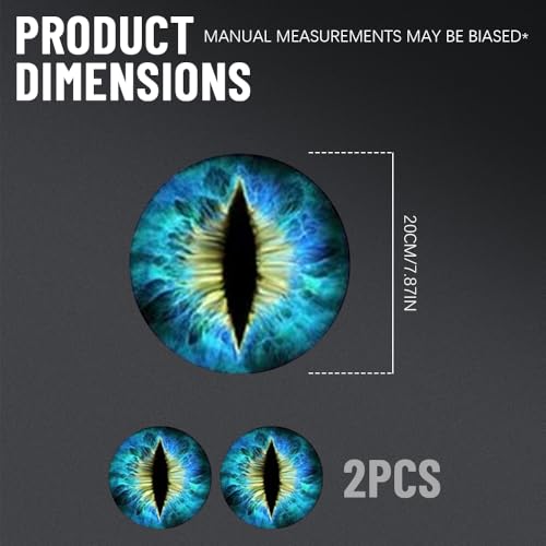 Image of 2PCS Beast Eyes Headlight Decals, 3D Stereo Eyes Headlight Decal Stickers, Car Body Window Bumper Decoration Stickers, Car Accessories Round Headlight Decal for Jeep Wrangler (Blue)