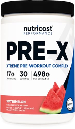 Image of Nutricost Pre-Workout, Watermelon, 30 Servings, Vegetarian, Non-GMO and Gluten Free (Pre-X)