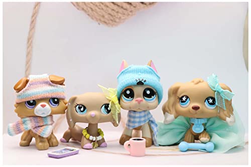 ALAZ SKK LPS Pets LPS Great Dane Lot 1647 LPS Cocker Spaniel 748 LPS Dachshund 909 LPS Collie 2452 Dogs Figure with Accessories Lot Kids Girls Boys Gift, color