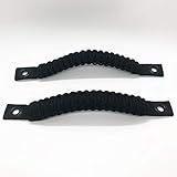 Bartact TAOGHRPBB - Jeep Wrangler JK Rear Side Sound Bar Paracord Grab Handles (PAIR) - Made in USA - BLACK/BLACK
