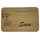 Frühstücksbrettchen Holz 24×14 cm – Kiefernholz unbehandelt – Personalisiert mit Namensgravur...