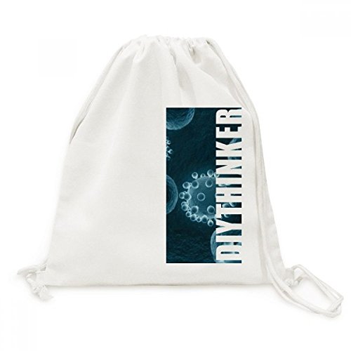Sac à cordon motif cellule de science bleu en toile idéal pour le shopping
