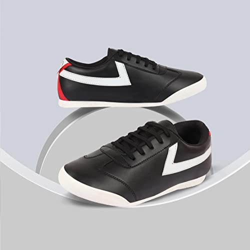 Image of FAUSTO Men's Lace-Up Classic Striped Sneakers Casual Shoes