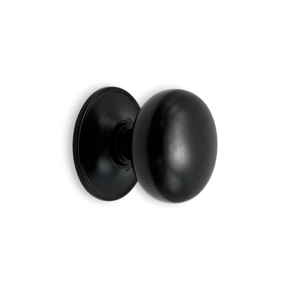 Ab Hardware Powder Coated Black Plain Cottage Centre Door Knob 70Mm Solid Brass Decorative Pull