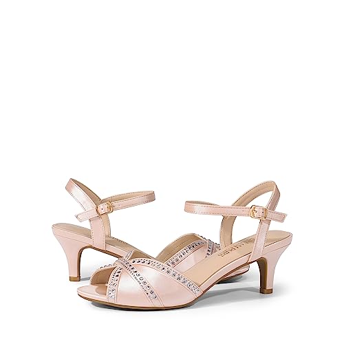 Image of DREAM PAIRS Women's Nina Low Heel Pump Sandals | Wedding Sandals