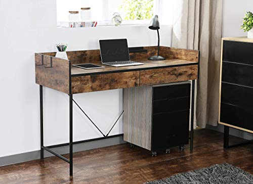 image for JJS 3 Drawer Rolling Wood File Cabinet with Locking Wheels, Home Offic