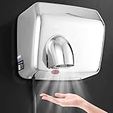 BDJSN Edelstahl-Händetrockner, Um 360° Drehbarer Automatischer Trockner, Kompakt...