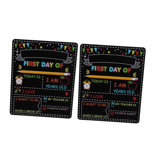 FUNOMOCYA 2Pcs Double Sided First Day of School Chalkboard Reusable Sign for Preschool and Kindergarten Lightweight Photo Prop for Capturing Special Moments