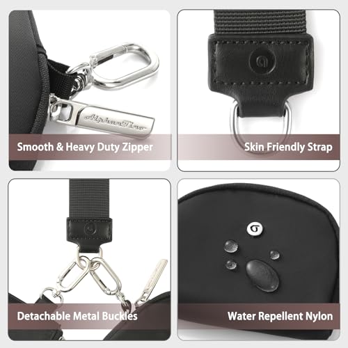 Image of Dual Pouch Wristlet - Keychain Wallet RFID Blocking Mini Zip Around Wristlet Wallets with Detachable Strap, Mini Coin Purse For Women With Premium Zippers & Metal Buckles (Black & Silver Hardware)