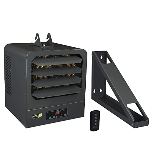 KING KB2410-1-B2-ECO KB ECO2S Garage Heater w/ Bracket, Thermostat and Remote Control, 10000W / 240V, Gray